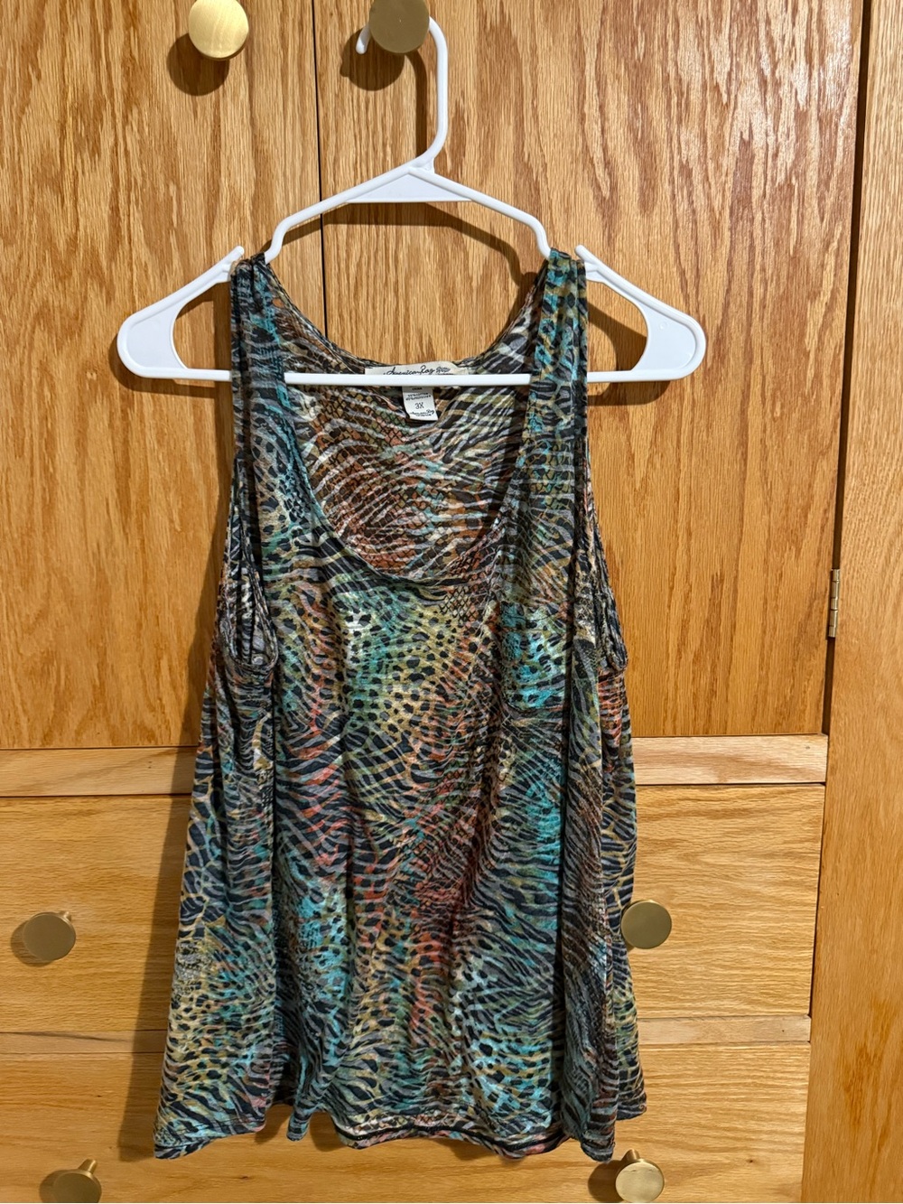 American Rag Multicolor Animal-Print Scoop Tank Top